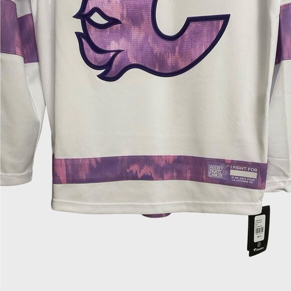 NWT Calgary Flames Hockey Fights Cancer 2024 Fanatics Authentic Jersey Men's S - Picture 7 of 16